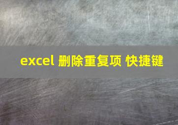 excel 删除重复项 快捷键